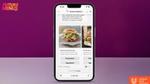 Een afbeelding van een smartphone met een pagina van de AI-app Recipe Intelligence van Unilever Food Solutions.