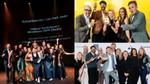 Team foto's bij gewonnen awards.