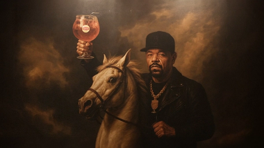 OG met Lipton op paard schilderij.