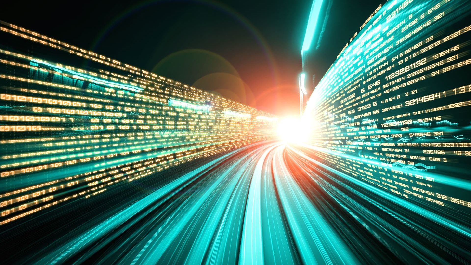 Een afbeelding van een digitale gegevensstroom.