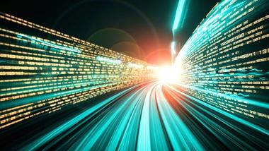 Een afbeelding van een digitale gegevensstroom.